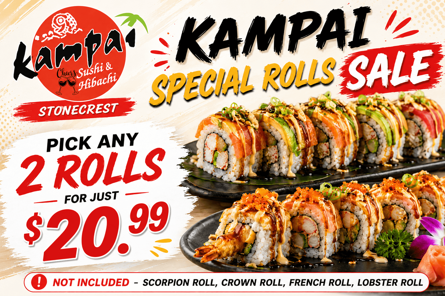 Kampai special rolls sale poster